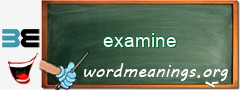 WordMeaning blackboard for examine